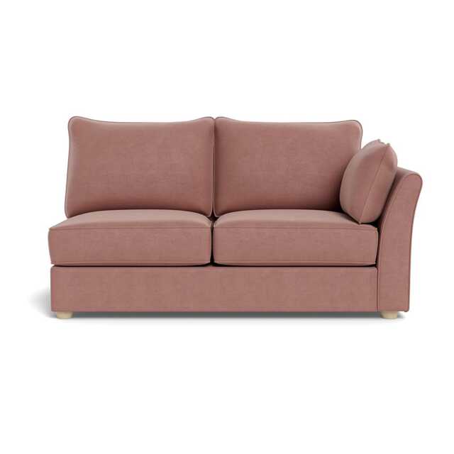 Heal's Tailor Medium Unit Right Hand Facing Smart Luxe Velvet Dusky Pink Natural Beech Feet