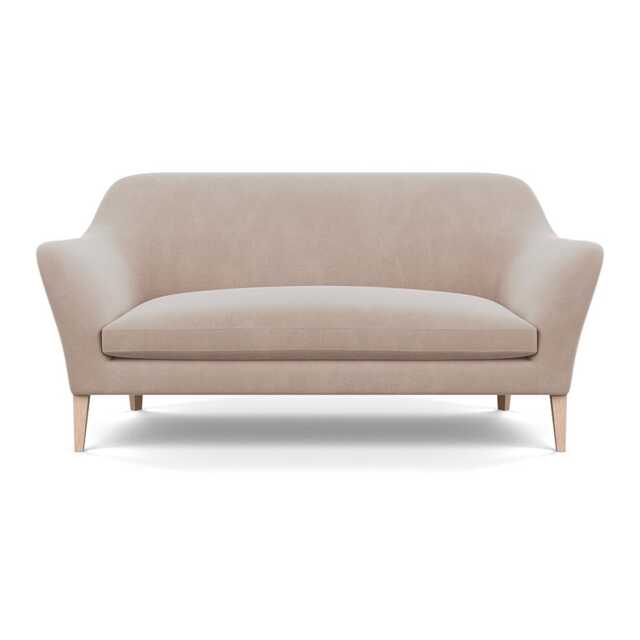 Heal's Wallis 3 Seater Sofa Smart Velvet Pebble Natural Oak Feet
