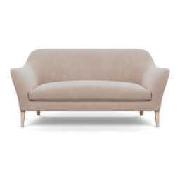Heal's Wallis 3 Seater Sofa Smart Velvet Pebble Natural Oak Feet
