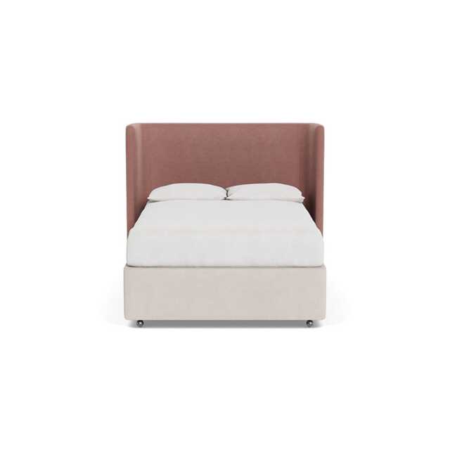 Heal's Monroe Headboard Double Smart Luxe Velvet Dusky Pink