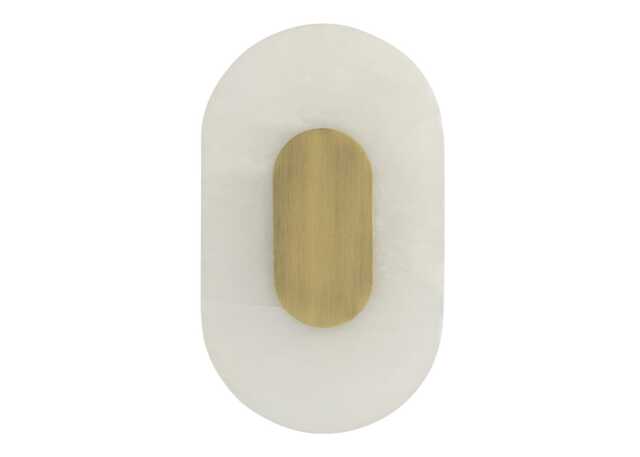 Heal's Ebro Alabaster LED Wall Light Brushed Gold IP44 Oval
