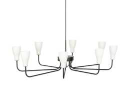 Heal's Ophelia 8 Arm Chandelier Pendant Light Matt Black