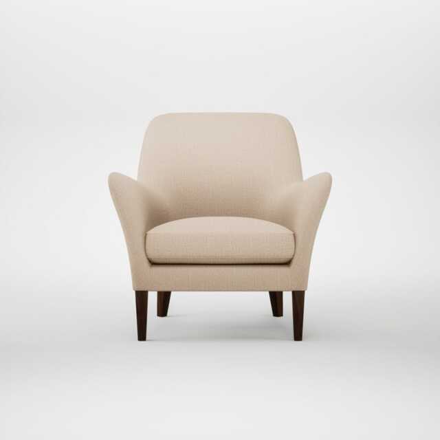 Heal's Wallis Armchair Smart Cotton Linen Rice Walnut Stained Feet
