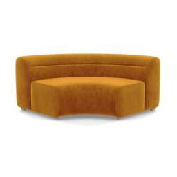 Heal's Lilli Curved Corner Unit Module Smart Luxe Velvet Cognac Natural Beech Feet