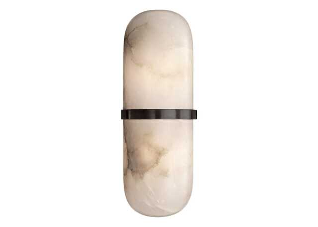 Visual Comfort Melange Pill Form Sconce Wall Light Bronze & Alabaster