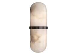 Visual Comfort Melange Pill Form Sconce Wall Light Bronze & Alabaster