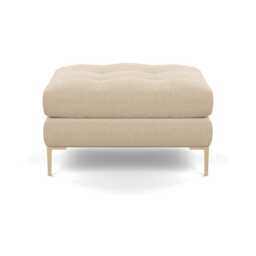 Heal's Eton Footstool Brushed Cotton Oat Brass Feet