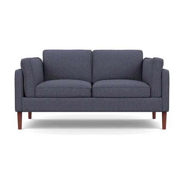 Heal's Sonno 2 Seater Loop Boucle Navy Walnut Feet
