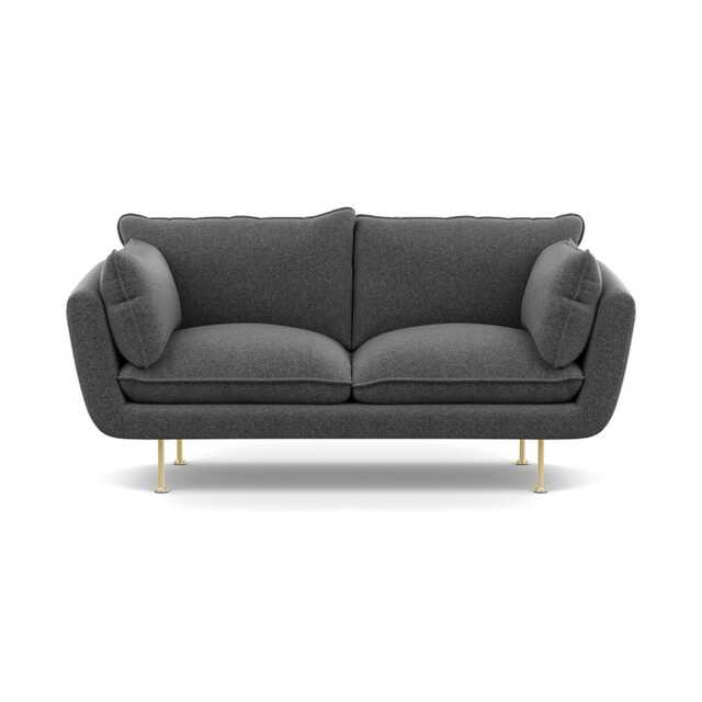 Heal's Allora 2 Seater Sofa Melton Wool Granite Brass Feet