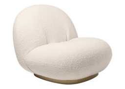 Gubi Pacha Lounge Chair with Pearl Gold Base