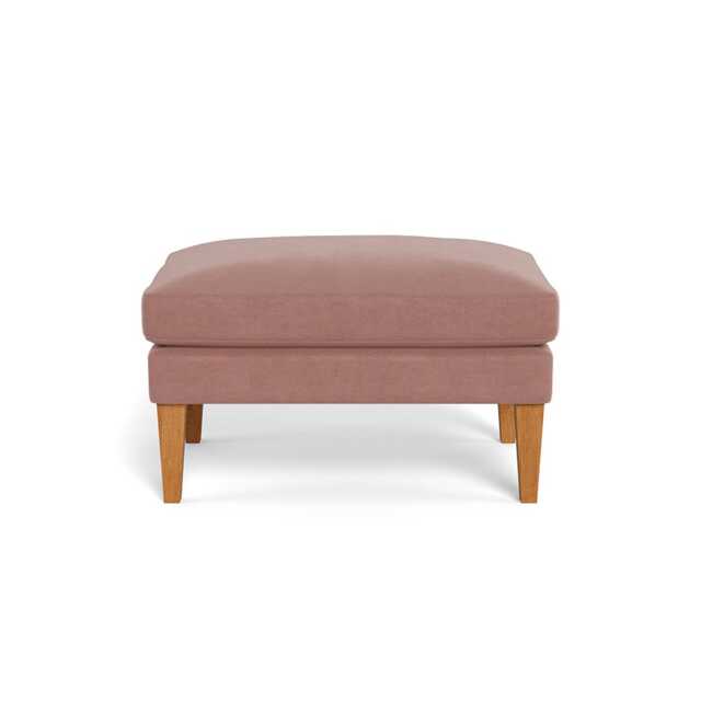 Heal's Wallis Ottoman Smart Luxe Velvet Dusky Pink Stained Oak Feet - image 1