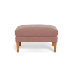 Heal's Wallis Ottoman Smart Luxe Velvet Dusky Pink Stained Oak Feet - thumbnail 2