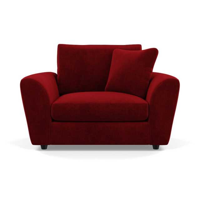 Heal's Snooze Loveseat Smart Luxe Velvet Mulberry Black Feet