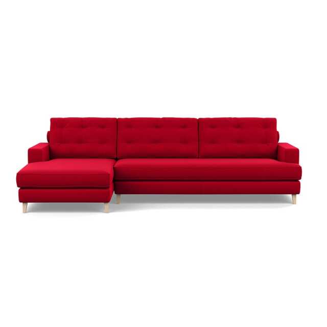 Heal's Mistral Left Hand Corner Sofa Melton Wool Red Oxide Natural Feet