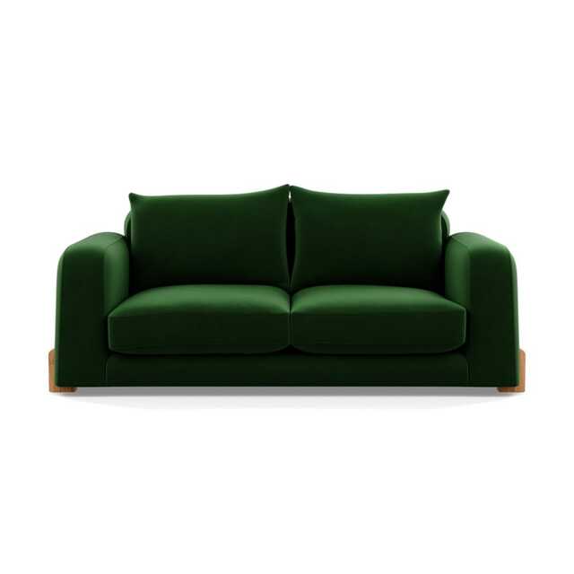 Heal's Nuvola 2 Seater Sofa Smart Velvet Forest Natural Oak Feet