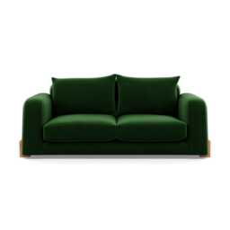 Heal's Nuvola 2 Seater Sofa Smart Velvet Forest Natural Oak Feet