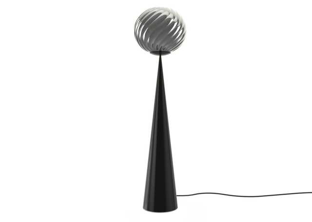 Tom Dixon Whirl LED Cone Fat Floor Lamp Silver/Black