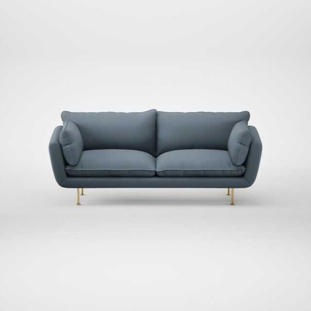 Heal's Allora 3 Seater Sofa Smart Cotton Linen Celestial Brass Feet