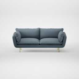 Heal's Allora 3 Seater Sofa Smart Cotton Linen Celestial Brass Feet
