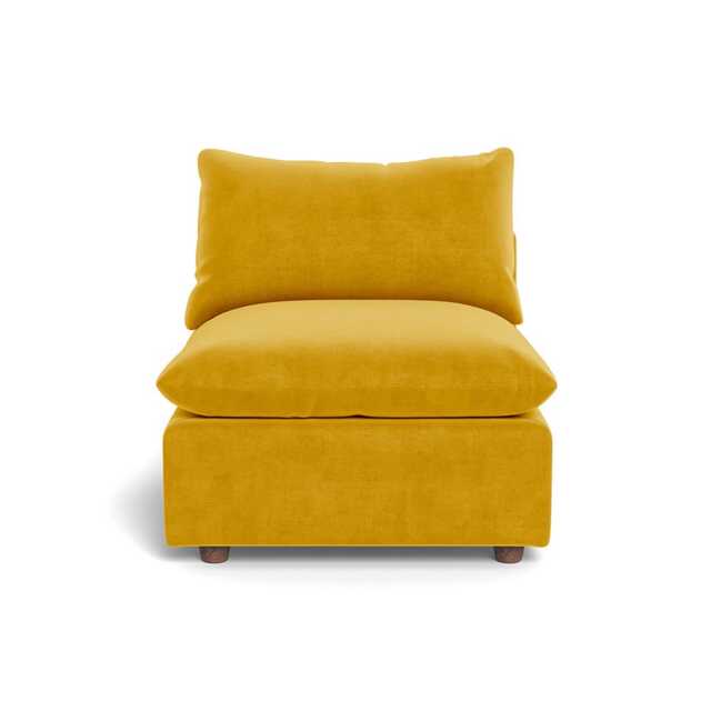 Heal's Astrid Single Unit Smart Luxe Velvet Canary Walnut Stained Beech Feet