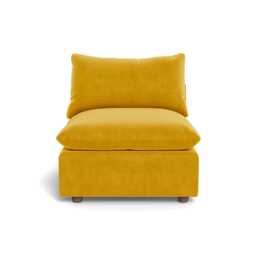 Heal's Astrid Single Unit Smart Luxe Velvet Canary Walnut Stained Beech Feet