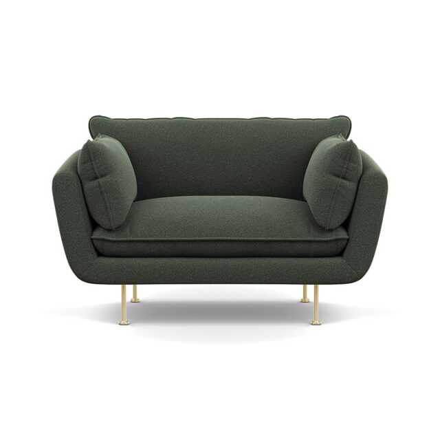 Heal's Allora Loveseat Boucle Fern Brass Feet