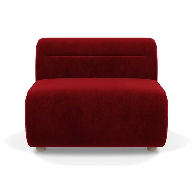 Heal's Lilli Large Single Module Smart Luxe Velvet Mulberry Natural Beech Feet