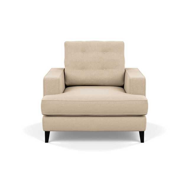 Heal's Mistral Armchair Brushed Cotton Oat Black Feet