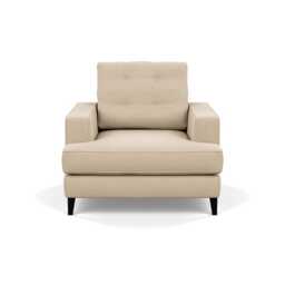 Heal's Mistral Armchair Brushed Cotton Oat Black Feet