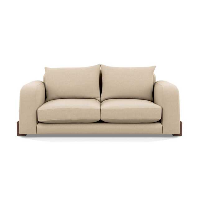 Heal's Nuvola 2 Seater Sofa Brushed Cotton Oat Walnut Stained Feet