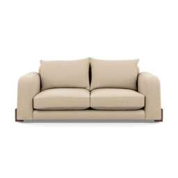 Heal's Nuvola 2 Seater Sofa Brushed Cotton Oat Walnut Stained Feet