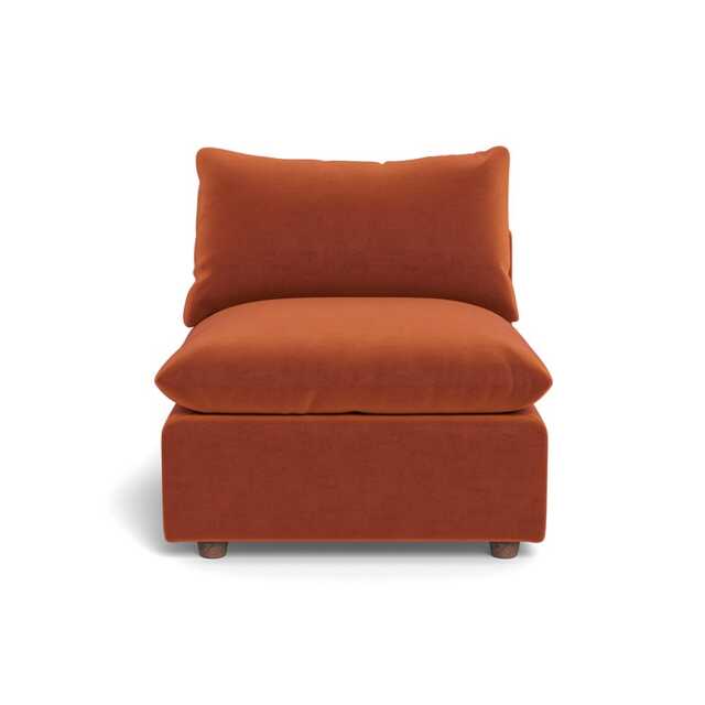 Heal's Astrid FEATHER Single Unit Cotton Velvet Russet Walnut Stain Feet