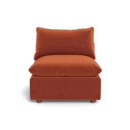 Heal's Astrid FEATHER Single Unit Cotton Velvet Russet Walnut Stain Feet