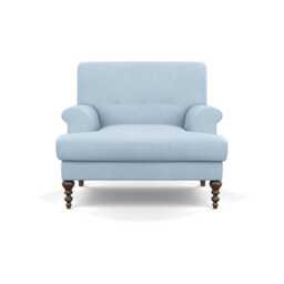 Scp Oscar Formal Armchair Capelo Linen-Cotton Sea Shanty Walnut Feet