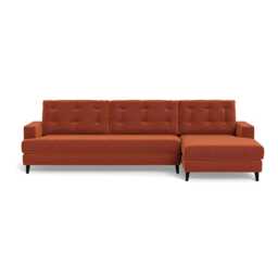 Heal's Mistral Chaise Sofa RHF Cotton Velvet Russet Black Feet - thumbnail 1