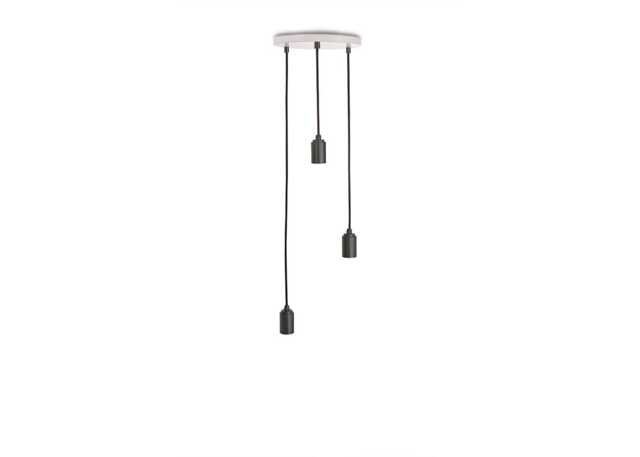 Tala Small White Canopy With 3 Graphite Pendants