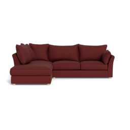 Heal's Tailor Left Hand Facing Corner Sofa Capelo Linen-Cotton Etruscan Red Natural Feet - thumbnail 1