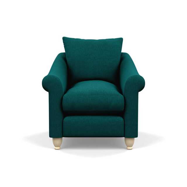 Heal's Devon Armchair Brushed Cotton Pine Natural Feet
