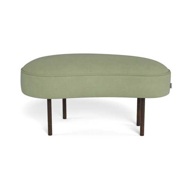 Heal's Isola Small Ottoman Siena Cotton Pistachio Bronze Feet