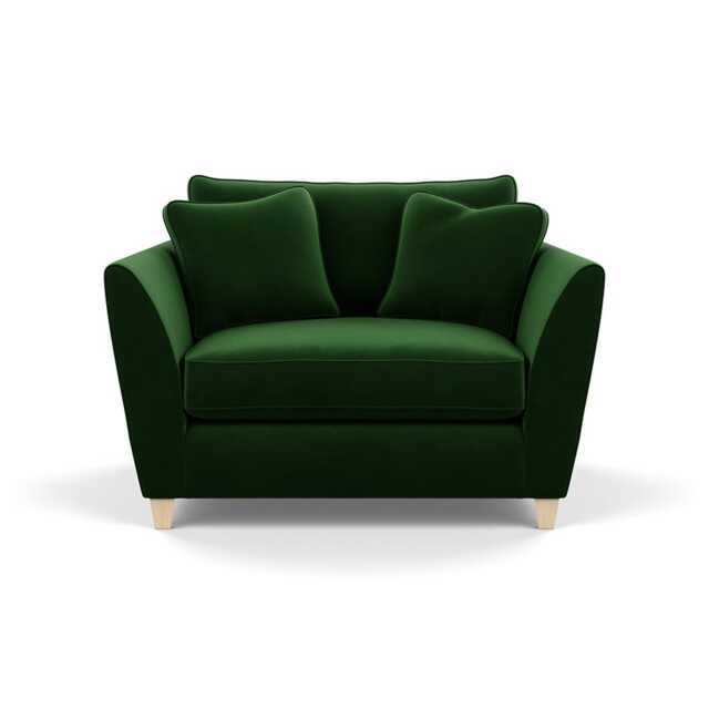Heal's Torino Loveseat Smart Velvet Forest Natural Feet