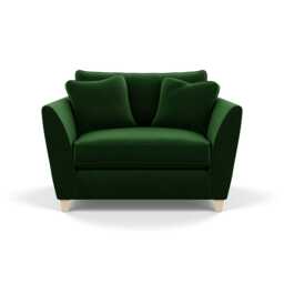 Heal's Torino Loveseat Smart Velvet Forest Natural Feet