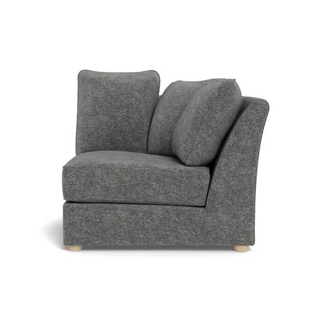 Heal's Tailor Curved Right Hand Facing Corner Unit Melton Wool Shale Natural Feet