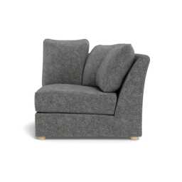Heal's Tailor Curved Right Hand Facing Corner Unit Melton Wool Shale Natural Feet
