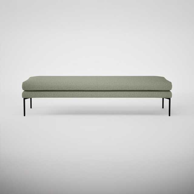 Heal's Matera Bench 180cm Siena Cotton Pistachio Black Feet