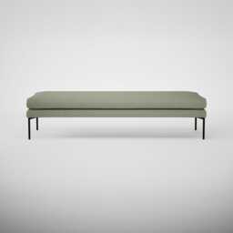 Heal's Matera Bench 180cm Siena Cotton Pistachio Black Feet