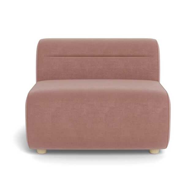 Heal's Lilli Large Single Module Smart Luxe Velvet Dusky Pink Natural Beech Feet