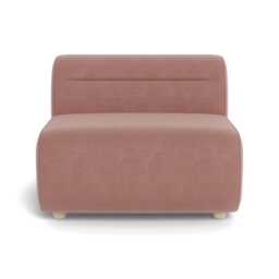 Heal's Lilli Large Single Module Smart Luxe Velvet Dusky Pink Natural Beech Feet