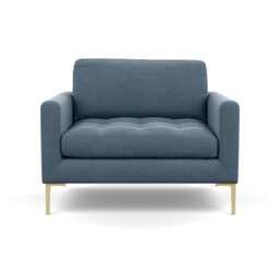 Heal's Eton Loveseat Capelo Linen-Cotton Mineral Brass Feet