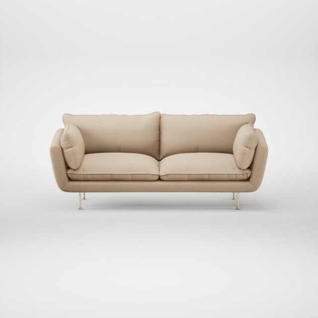 Heal's Allora 3 Seater Sofa Smart Cotton Linen Rice Stainless Steel Feet