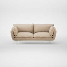 Heal's Allora 3 Seater Sofa Smart Cotton Linen Rice Stainless Steel Feet